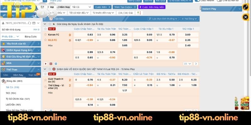Cá Cược Bóng Đá Tip88 - Sân Chơi Đẳng Cấp Số 1 Châu Á Các kèo cá cược hấp dẫn nhất cho bộ môn bóng đá