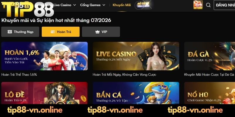 Điểm hấp dẫn riêng của các khuyến mãi TIP88 