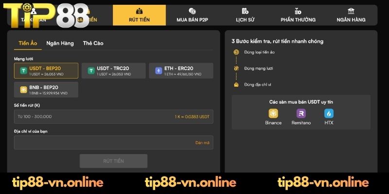 Rút tiền TIP88 – Hướng Dẫn Giao Dịch An Toàn Cho Hội Viên Điều kiện cần để rút tiền TIP88 thành công