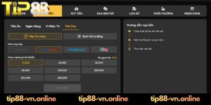 Hướng dẫn quy trình nạp tiền TIP88 bằng các phương thức phổ biến